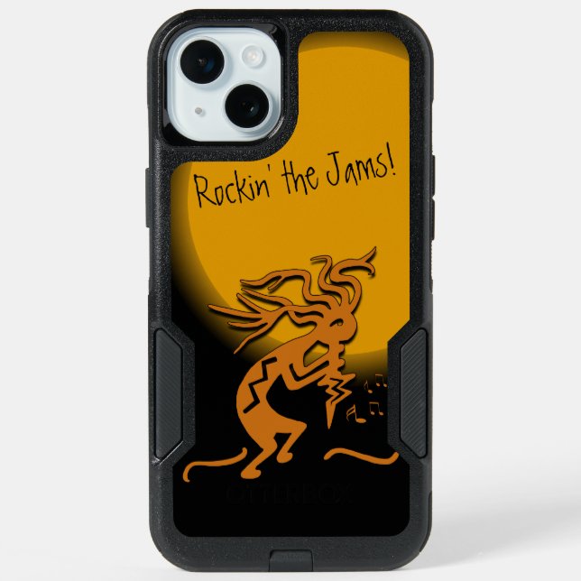 Kokopelli Merrymaker Musician Artwork iPhone 15 Plus Case (Back)