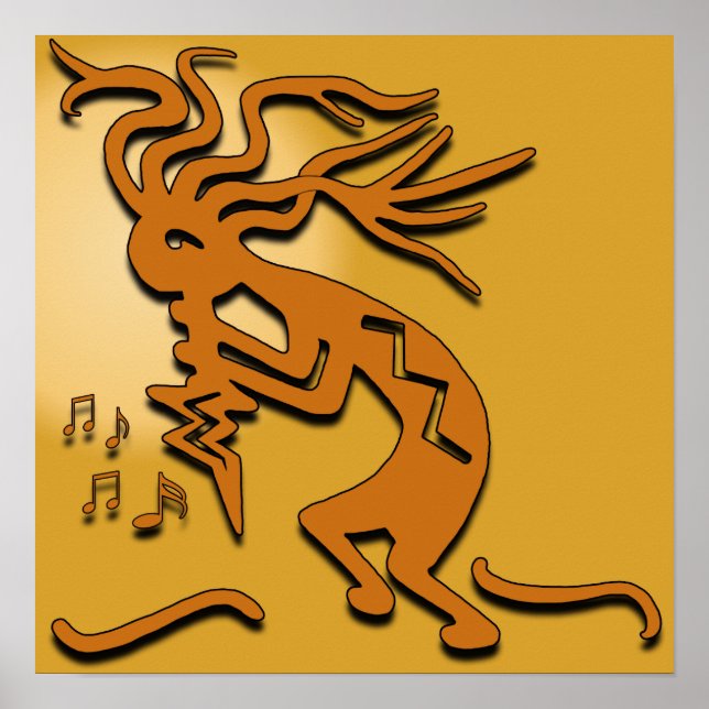 Kokopelli Merrymaker Musician Poster (Front)