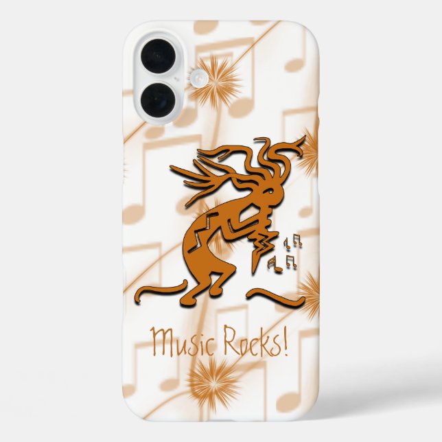 Kokopelli Merrymaker Musician With Musical Notes Case-Mate iPhone Case (Back)