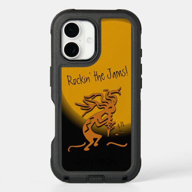 Kokopelli Merrymaker With Musical Notes Artwork Otterbox iPhone Case (Back)