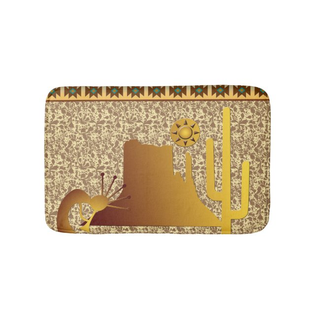 Kokopelli Mesa & Cactus Set #1 Bathroom Mat (Front)