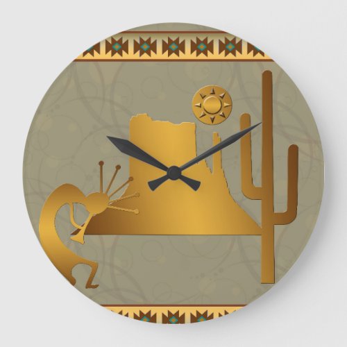 Kokopelli Mesa  Cactus Set 2 Large Clock