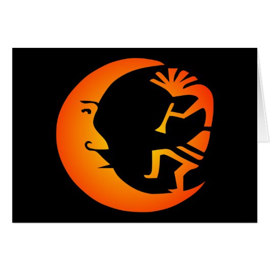 Kokopelli Moon-Black Cards (Front Horizontal)