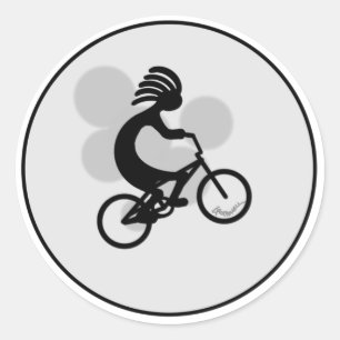 Kokopelli Moon Classic Round Sticker