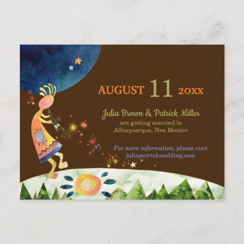 Kokopelli Music Wedding Save the Date Postcard