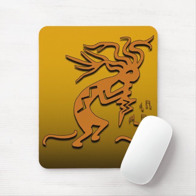 Kokopelli Musical Merry Maker & Notes Mouse Pad (With Mouse)