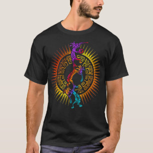 Kokopelli Musician Acrobats Mandala Sun 1 Fan T-Shirt
