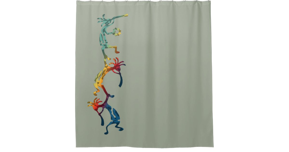 KOKOPELLI musician acrobats + your ideas Shower Curtain | Zazzle