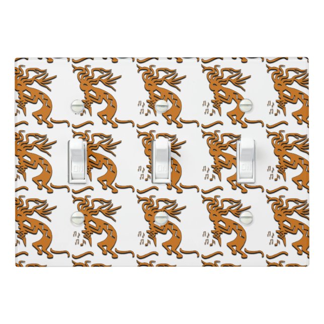 Kokopelli Musician Artwork Light Switch Cover (In Situ)