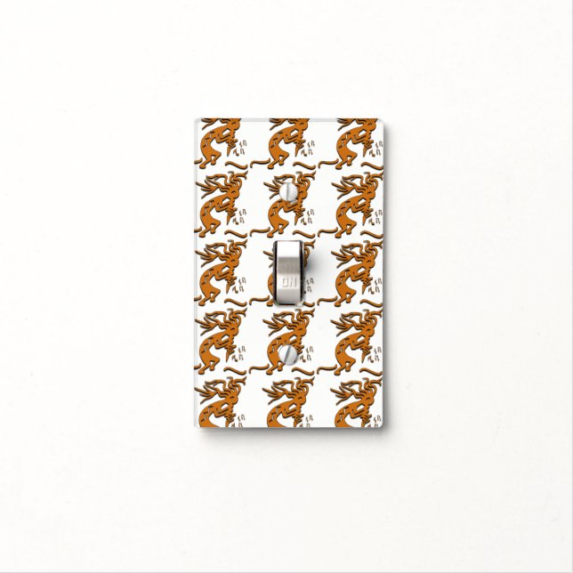 Kokopelli Musician Artwork Light Switch Cover (In Situ)