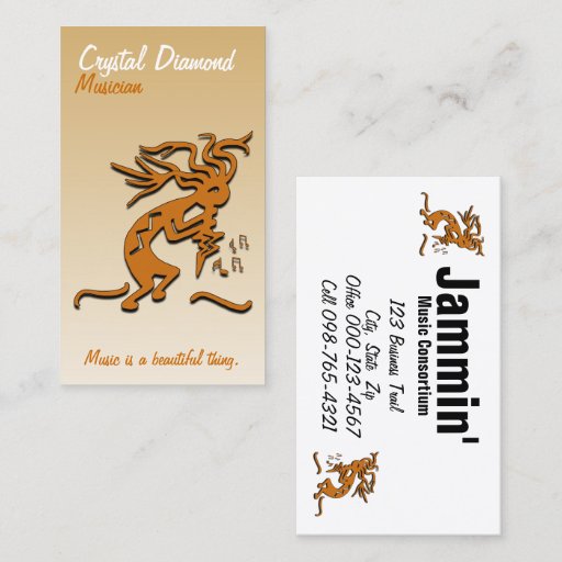 Customizable Kokopelli Musician Business Card Template