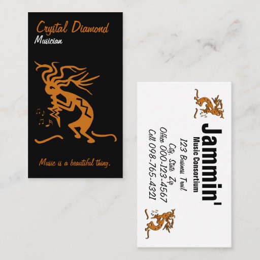 Customizable Kokopelli Musician Business Card Template