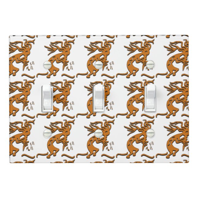 Kokopelli Musician Pattern Artwork Home Decor Light Switch Cover (In Situ)