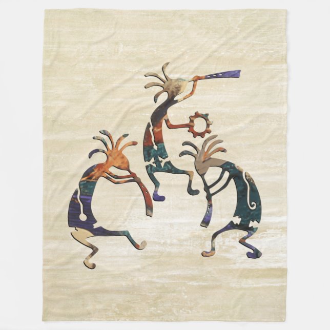 KOKOPELLI musician trio + your ideas Fleece Blanket (Front)