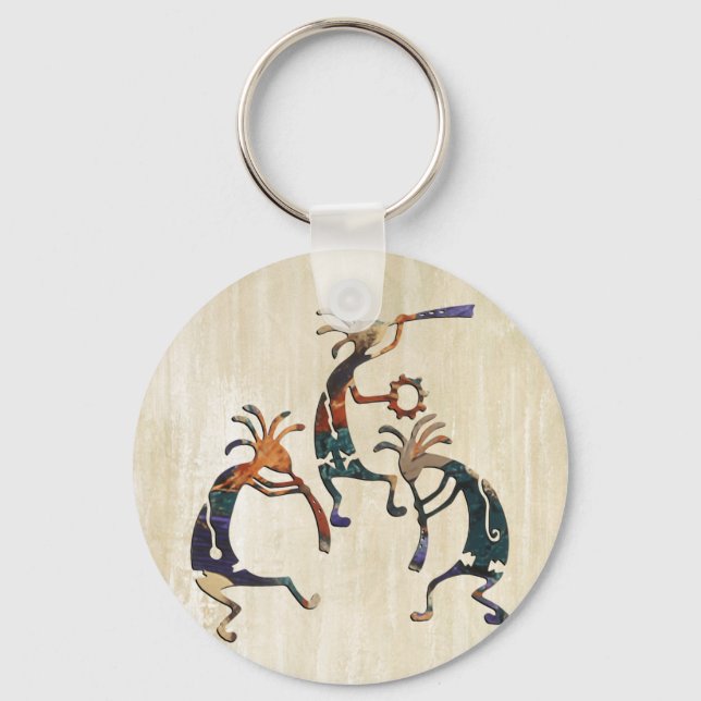 KOKOPELLI musician trio + your ideas Keychain (Front)
