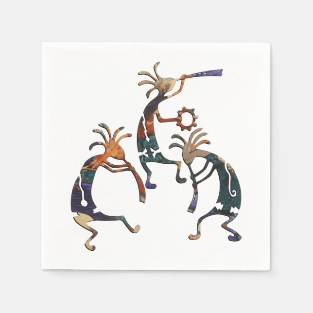 KOKOPELLI musician trio + your ideas Napkins (Front)