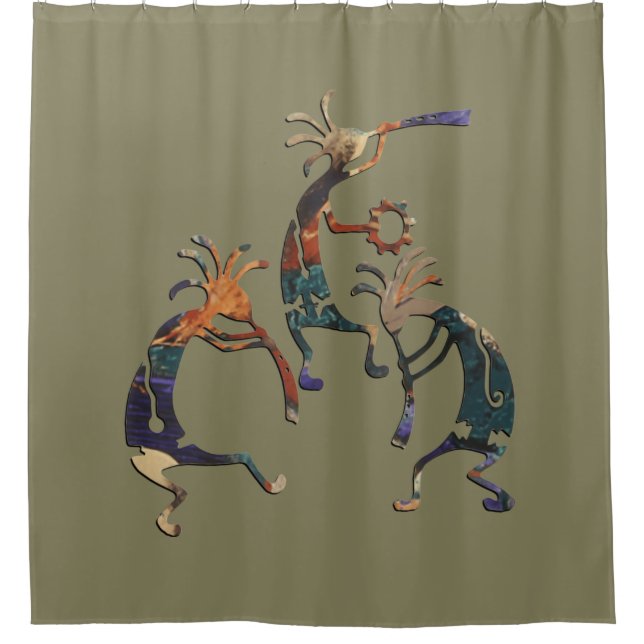 KOKOPELLI musician trio + your ideas Shower Curtain (Front)