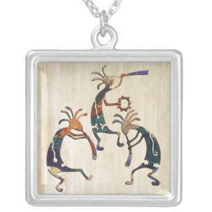 KOKOPELLI musician trio + your ideas Silver Plated Necklace