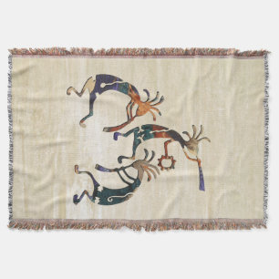 KOKOPELLI musician trio + your ideas Throw Blanket
