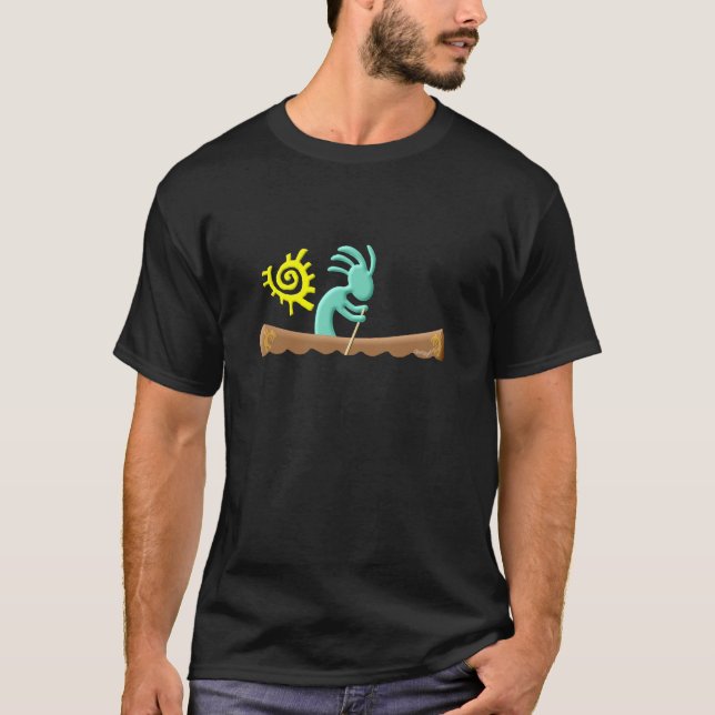 Kokopelli Native American Canoe T-Shirt (Front)
