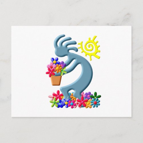 Kokopelli Native American Florist Postcard