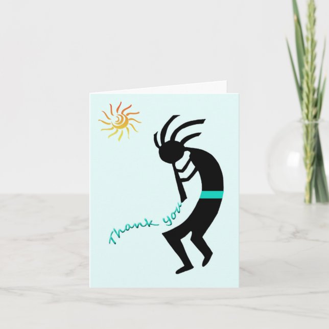 Kokopelli -- Native American Flute Player Card (Front)
