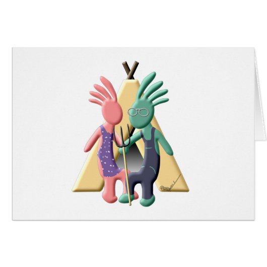 Kokopelli Native American Gothic Cards (Front Horizontal)