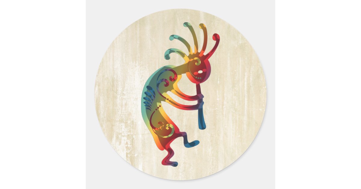 KOKOPELLI ornaments + your ideas Classic Round Sticker Zazzle