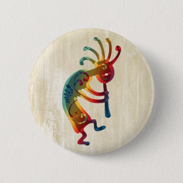 KOKOPELLI ornaments + your ideas Pinback Button (Front)