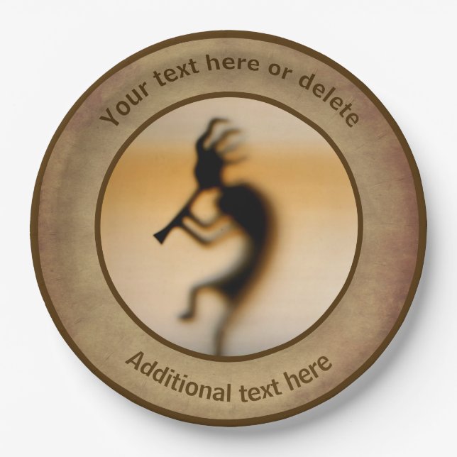 Kokopelli Personalized Party  Paper Plates (Front)