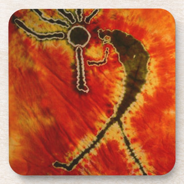 Kokopelli Phat Dyes Tie Dyes Coaster (Front)