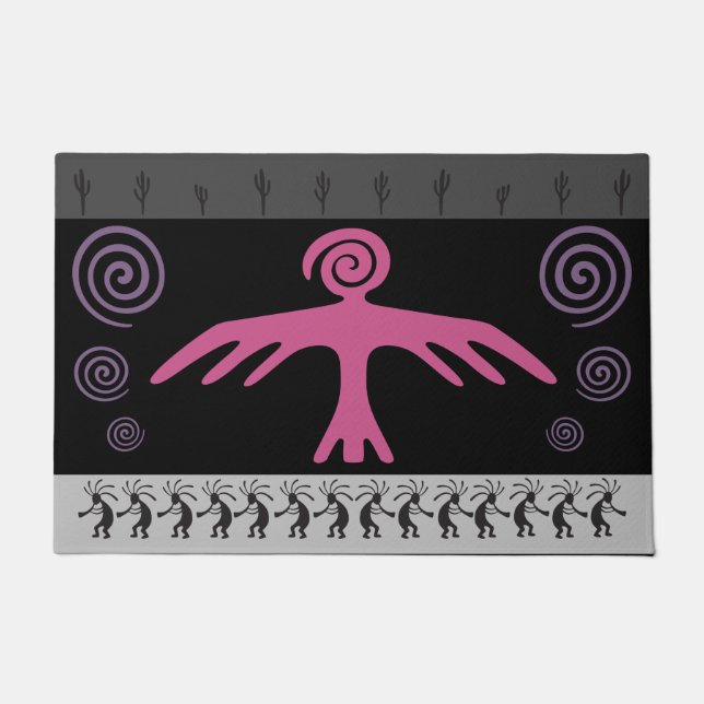 Kokopelli Phoenix Bird Southwest Doormat (Front)