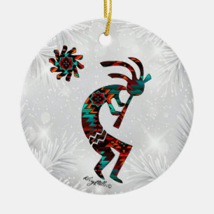 KOKOPELLI PLAYING THE FLUTE CERAMIC ORNAMENT