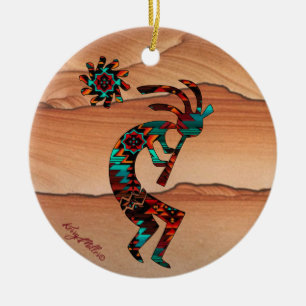 KOKOPELLI PLAYING THE FLUTE CERAMIC ORNAMENT