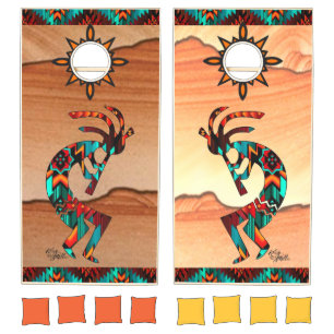 Kokopelli Playing the Flute Cornhole Set