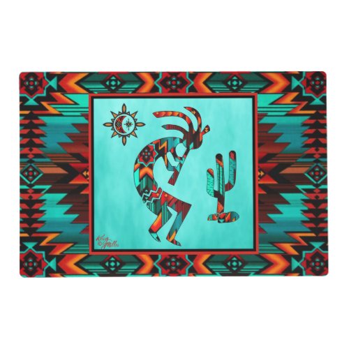 Kokopelli Playing the Flute Laminated Placemat