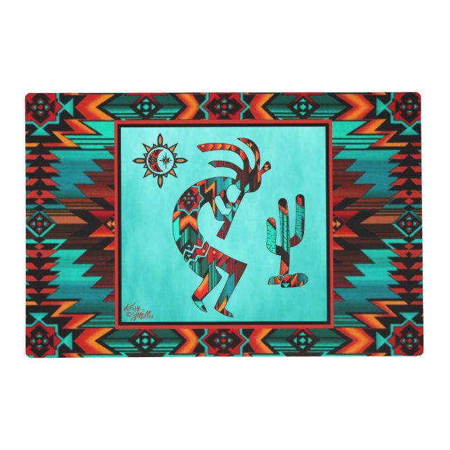 Kokopelli Playing the Flute Laminated Placemat (Front)