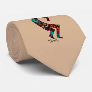 Kokopelli Playing The Flute Neck Tie