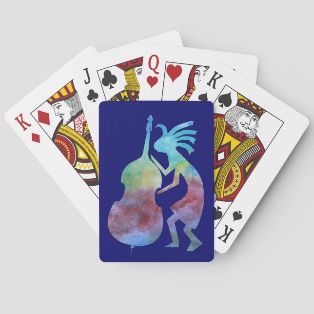 Kokopelli Plays Bass Poker Cards (Back)