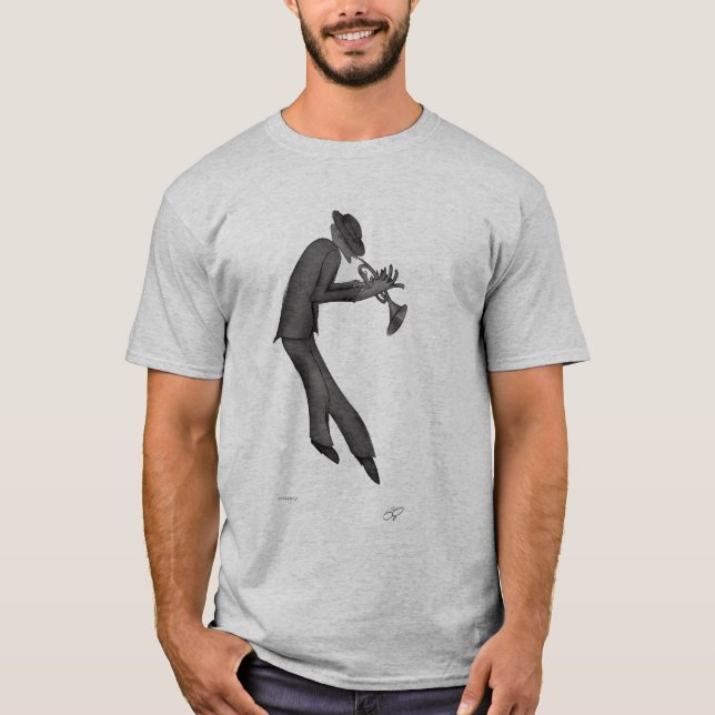 Kokopelli Plays the Blues art T-Shirt (Front)