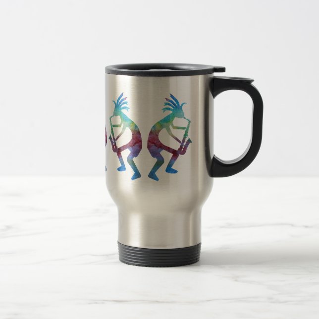 Kokopelli Plays the Sax Travel Mug (Right)