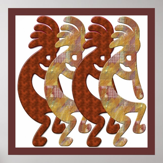 Kokopelli Rock Art March by M.Light Poster (Front)
