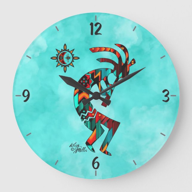 Kokopelli Round Wall Clock (Front)