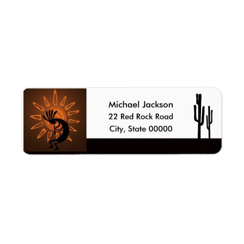 Kokopelli Rustic Brown Return Address  Label