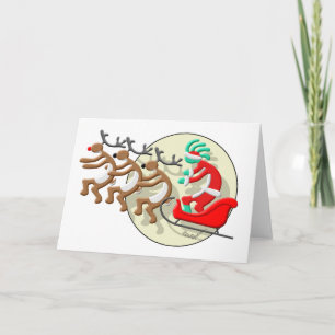 Kokopelli Santa Clause Holiday Card