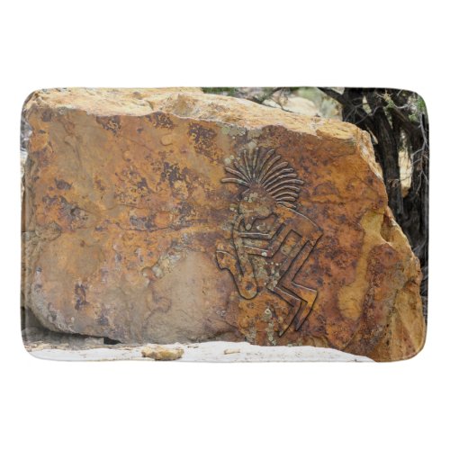 Kokopelli Saxaphone Player Petroglyph Bathroom Mat