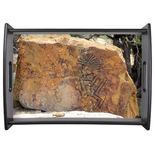 Kokopelli Saxaphone Player Petroglyph Serving Tray