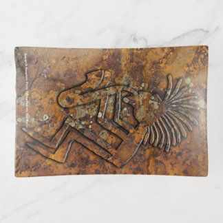 Kokopelli Saxaphone Player Petroglyph Trinket Tray
