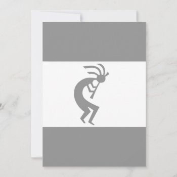 Kokopelli Silver And White 2 Card by LgTshirts at Zazzle