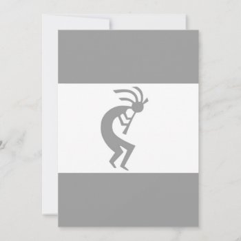 Kokopelli Silver And White 3 Card by LgTshirts at Zazzle